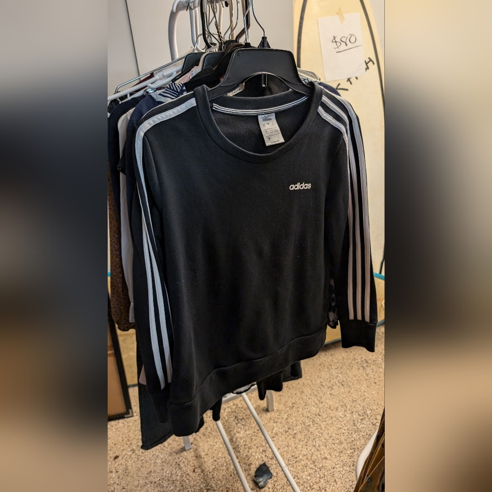 Adidas classic 3 stripe crew neck sweater